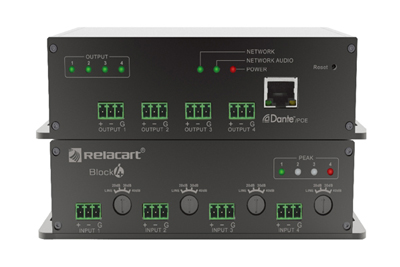 Interfaz de audio en red Dante Block 4